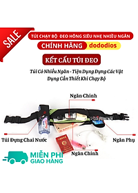 Túi Đeo Bụng Chạy Bộ dododios Chống Nước, Túi Đeo Hông Đựng Điện Thoại Có Ngăn Để Chai Nước Tập Thể Dục - Hàng chính hãng dododios
