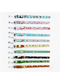 Combo 10 bút mực nước gel in hình hoạt hình chấm bi dải ngân hà nhiều màu khác nhau