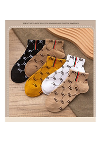 [T12] Sét 5 đôi tất nữ Hàn Quốc Choobe cổ ngắn len gân tăm lười thấp vintage cao cấp thời trang