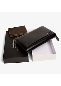 Ví dài cầm tay da bò Mill cao cấp Bụi Leather C104 - Bảo hành 12 tháng