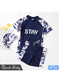 Bộ đồ bơi bé trai lớn size đại đến 68kg kèm mũ, chất thun bơi lạnh co giãn 4 chiều, chống tia UV, giữ nhiệt tốt | BT44