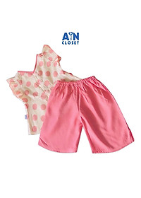 Bộ quần áo lửng bé gái họa tiết Bi hồng cổ tim - AICDBGPSKEXJ - AIN Closet