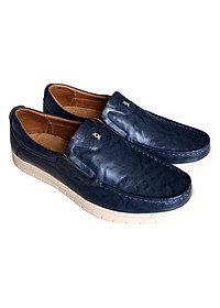 Giày mọi nam Trường Hải màu xanh lam bò da bò thật cao cấp không bong tróc đế cao su chống mòn không trơn GMTH097