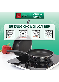 Bộ nồi chảo 3 đáy inox 430 cao cấp FiveStar Standard 6 món bếp từ nắp kính tặng 5 muỗng inox