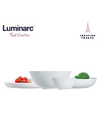 Đĩa Sâu Thủy Tinh Luminarc Precious 20cm đựng thức ăn, kháng vỡ, chịu nhiệt - Bộ 3 đĩa - Q1664