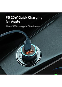 Tẩu củ sạc nhanh 40W cổng PD type c và USB hiệu Baseus Goldern Contactor  Pro đa năng cho xe hơi / xe ô tô trang bị LED đổi màu, Quick Charge 3.0 / Quick Chagre 4.0, PD 3.0, smartchip BPS 2.0 - Hàng nhập khẩu