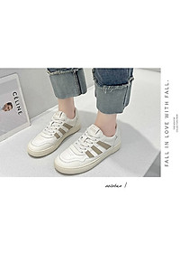 Giày thể thao nữ phong cách cá tính, thoáng khí, đế cao su đúc, chống trơn trượt hạn chế mòn  - gnu2061