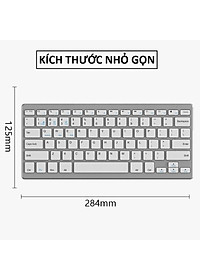 Bàn phím không dây mini W201S - đa kết nối bluetooth 5.0 + 3.0 + Usb wireless 2.4G cho máy tính laptop smartphone hàng nhập khẩu