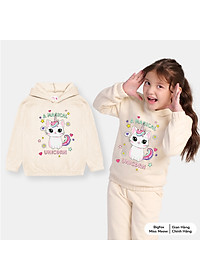 Áo nỉ bé gái Bigfox Miss Meow size đại, áo nỉ bông cho bé gái thu đông ấm áp hình in xinh xắn size trẻ em 3,4…10,11 tuổi