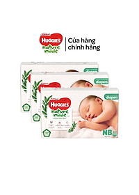 Combo 3 Tã/Bỉm dán sơ sinh Huggies Platinum NatureMade S82/ NB60