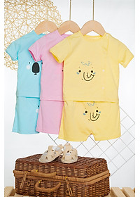 Bộ sơ sinh cotton bác sĩ màu ngắn cho bé - BBC39