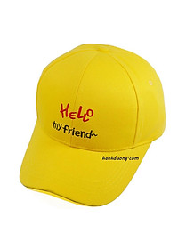 Nón kết Hello my friend mũ lưỡi trai nữ đẹp thời trang, chất liệu vải cotton thoáng mát, khóa xịn cao cấp