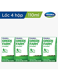 Thùng 48 Sữa Tươi Tiệt Trùng Vinamilk Green Farm - Sữa Tươi 100% Có Đường 110ml
