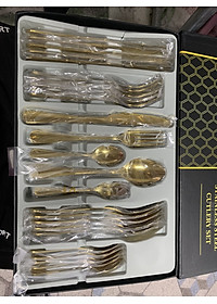 Combo Bộ Dao Dĩa Ăn Bít Tết, Dao Dĩa Phòng Ăn Nhà Bếp Phong Cách Phương Tây Chất Liệu Inox Màu Bạc, Quà Tặng Tân Gia Sang Trọng