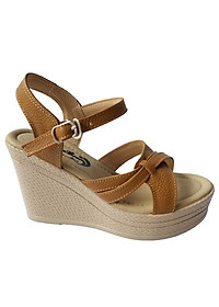 Giày Sandal Đế Xuồng Nữ Da Bò BIGGBEN Cao Cấp SDX26