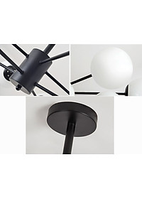 Đèn chùm ALIGA cao cấp hiện đại loại 12 bóng trang trí nội thất sang trọng - Kèm bóng LED chuyên dụng.
