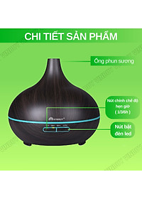 Máy xông tinh dầu VINBUY bầu tiên, máy phun sương tạo ẩm, máy xông tinh dầu phòng ngủ, spa, tự động, chuyên dụng phòng lớn led 07 màu - Hàng chính hãng