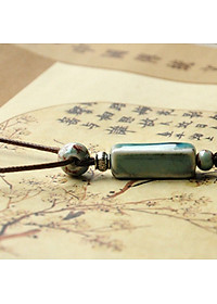 Vòng cổ dây chuyền gốm hình trụ độc đáo VGOM57