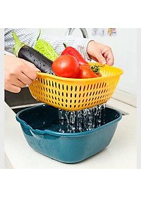 Set 6 Món Thau Rổ Nhựa PP Tiện Lợi Xếp Chồng Được Lên Nhau Giúp Ráo Nước Khi Sử Dụng