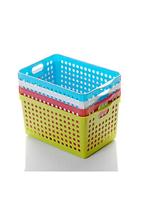 Rổ nhựa đựng đồ đa năng Inomata 4 màu (Cỡ lớn) - Hàng nội địa Nhật