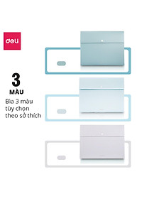 Cặp đựng tài liệu A4 Deli - 8 ngăn phân trang - file lưu trữ tài liệu - linfini - Xanh Dương / Trắng - 72456