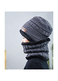 Nón + khăn choàng len dệt kim thời trang giữ ấm cho bé 5-12 tuổi vào mùa đông