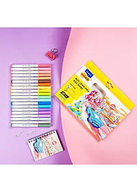 Hộp 20 Bút Lông Màu Pastel Rửa Được Washable Fiber Pen - Colokit SWM-C008