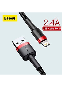 Cáp sạc nhanh 2.4A Baseus Cafule dây bện chống gập đồng bộ data nhanh chóng dành cho iPhone dài 100CM ( nhiều màu ) - Hàng chính hãng