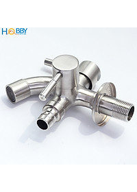 Vòi củ sen lạnh đa năng 2 đầu xả Inox 304 ren 21 Hobby home decor CS1