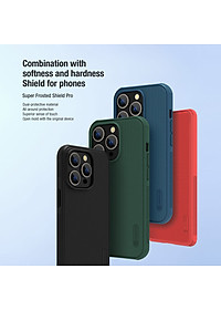 Ốp lưng sần chống sốc cho iPhone 14 Pro / 14 Pro Max mặt lưng nhám hiệu Nillkin Super Frosted Shield Pro cho khả năng chống sốc cực tốt, chất liệu cao cấp, mặt lưng nhám sang trọng - Hàng nhập khẩu