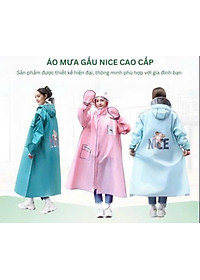  Áo Mưa Thời Trang Gấu Nice - Áo Mưa 1 Người Đi Xe Máy Đi Xe Đạp