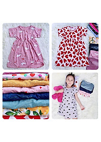 Váy đầm bé gái tay ngắn thun cotton co giãn giao nhiều hoạ tiết khác nhau cho khách MamLa