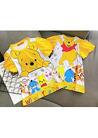 Đầm váy suông tay phồng mùa hè cho bé gái hình Hello kitty Doremon Pony Mickey size 12-30kg chất cotton mềm mát