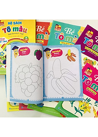 Túi tô màu song ngữ Anh Việt - Tô màu sáng tạo cho trẻ 3 - 4 tuổi - Tặng kèm bộ sáp 12 màu