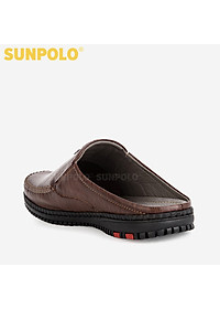 Dép Sục, Dép Sapo Nam Da Bò SUNPOLO SUT327 (Đen, Nâu)