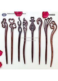 Trâm cài tóc bằng gỗ Cẩm Lai/Trắc (Đủ kiểu dáng) HH600 - phong cách cổ trang, điêu khắc sang chảnh HOT TREND cho nữ  - HAHANCO