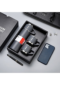 Bình Giữ Nhiệt INOX 304 - 500ml Kèm 2 Cốc Hộp Đựng  Sang Trọng Chắc Chắn Chất Lượng Cao - Tặng Cây Cọ Bình Nước - Hàng Loại 1 - Chính Hãng MINIIN