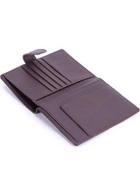 Ví đựng Passport Huy Hoàng bấm nút màu nâu-HT9109