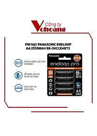 Pin sạc Panasonic Eneloop AA 2550mah BK-3HCCE4BT3 (Vỉ 4 viên) (Đen) - Hàng chính hãng