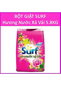 Giá sỉ nguyên thùng bột giặt Surf Hương nước xả vải (Hồng) Gói lớn 5.8kgX3