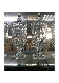 BÌNH THỦY TINH ĐỰNG NƯỚC CÓ VÒI VẶN INOX ĐA NĂNG CRYSTAN - VD64  ( GIAO HOA VĂN NGẪU NHIÊN ) 
