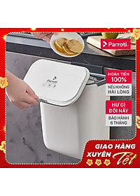 Thùng rác treo tủ bếp có nắp đậy thông minh, thùng rác treo tường dán tường, có thanh trượt cửa bếp – Parroti Bin BN02