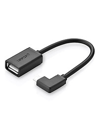 Cáp chuyển đổi Micro usb 2.0 sang usb OTG cao cấp bẻ góc 90 độ màu đen UGREEN USB10379Us119 Hàng chính hãng