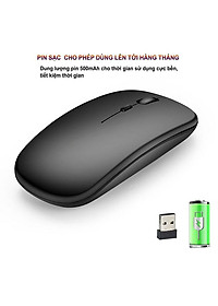 Chuột Bluetooth Không Dây PIX-LINK  P90A Wireless USB Tự Sạc Pin Siêu Mỏng, Chống Ồn - Hàng Chính Hãng