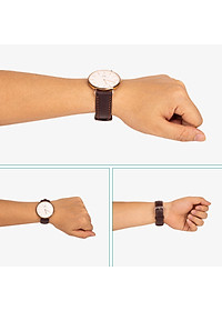 Dây đồng hồ da bò Bụi Leather D101- Da thật khâu tay thủ công cao cấp - Bảo hành 12 tháng