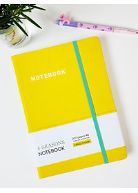 Sổ Bìa Da A5 - Kẻ Ngang 200 Trang 80gsm - 4 Seasons - The Sun 02 - Màu Vàng Chanh