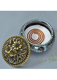 Chén xông trầm 05 xanh lá chất liệu gốm cao cấp