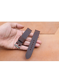 Dây đồng hồ da bò sáp handmade