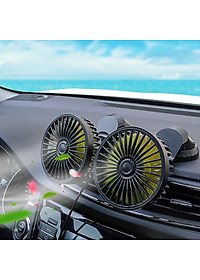 Quạt ô tô thông minh, quạt đôi đa năng xe hơi 12v, 24v xoay 360 tiện ích cao cấp mẫu mới loại tốt gió mạnh, phụ kiện ô tô