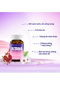 [Hộp 30v] Viên Uống Trắng Da Ritana Ecogreen Chứa Glutathione Mờ Sạm Nám, Chống Nắng Cho Da